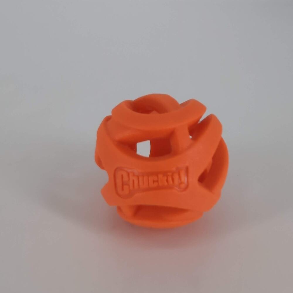 Chuckit! Orange Breathe Right Lightweight Air Fetch Ball Dog Puppy Toy - GUC